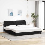 vidaXL Cadru de pat cu LED fără saltea țesătură neagră 200x200 cm
