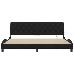 vidaXL Cadru de pat cu LED fără saltea țesătură neagră 200x200 cm