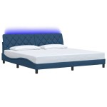 vidaXL Cadru de pat cu LED fără saltea Albastru 200x200 cm Material vidaXL Cadru de pat cu LED fără saltea Albastru 200x200 cm Material