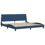 vidaXL Cadru de pat cu LED fără saltea Albastru 200x200 cm Material vidaXL Cadru de pat cu LED fără saltea Albastru 200x200 cm Material