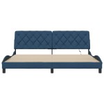 vidaXL Cadru de pat cu LED fără saltea Albastru 200x200 cm Material vidaXL Cadru de pat cu LED fără saltea Albastru 200x200 cm Material