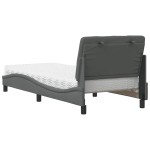 vidaXL Pat cu saltea, gri închis, 80x200 cm, textil