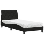 vidaXL Pat cu saltea, negru, 80x200 cm, textil