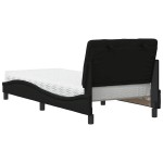 vidaXL Pat cu saltea, negru, 80x200 cm, textil