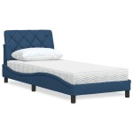 vidaXL Pat cu saltea, albastru, 80x200 cm, textil