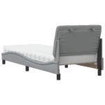 vidaXL Pat cu saltea, gri deschis, 90x190 cm, textil vidaXL Pat cu saltea, gri deschis, 90x190 cm, textil