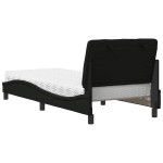 vidaXL Pat cu saltea, negru, 90x190 cm, textil