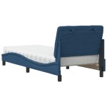 vidaXL Pat cu saltea, albastru, 90x190 cm, textil