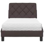 vidaXL Pat cu saltea, maro închis, 90x200 cm, textil vidaXL Pat cu saltea, maro închis, 90x200 cm, textil