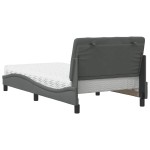 vidaXL Pat cu saltea, gri închis, 100x200 cm, textil