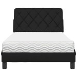 vidaXL Pat cu saltea, negru, 100x200 cm, textil