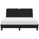 vidaXL Pat cu saltea, negru, 120x200 cm, textil