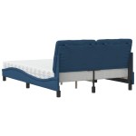 vidaXL Pat cu saltea, albastru, 120x200 cm, textil