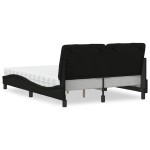 vidaXL Pat cu saltea, negru, 140x190 cm, textil