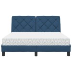 vidaXL Pat cu saltea, albastru, 140x200 cm, textil