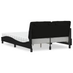 vidaXL Pat cu saltea, negru, 140x200 cm, textil