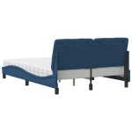 vidaXL Pat cu saltea, albastru, 140x200cm, material textil