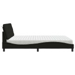 vidaXL Pat cu saltea, negru, 180x200 cm, catifea