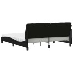 vidaXL Pat cu saltea, negru, 180x200 cm, catifea