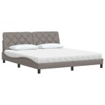 vidaXL Pat cu saltea, gri taupe, 180x200 cm, textil
