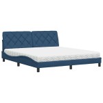 vidaXL Pat cu saltea, albastru, 180x200 cm, material textil
