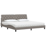 vidaXL Pat cu saltea, gri taupe, 200x200 cm, textil