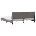 vidaXL Pat cu saltea, gri taupe, 200x200 cm, textil