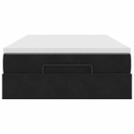 vidaXL Pat otoman cu saltea, negru, 120x190 cm, catifea