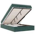 vidaXL Pat otoman cu saltea, verde închis, 120x190 cm, catifea