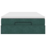 vidaXL Pat otoman cu saltea, verde închis, 120x190 cm, catifea