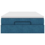 vidaXL Pat otoman cu saltea, albastru închis, 120x190 cm, catifea