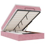 vidaXL Pat otoman cu saltea, roz, 120x190 cm, catifea