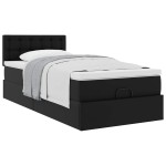 vidaXL Pat otoman cu saltea, negru, 80x200cm, piele ecologică vidaXL Pat otoman cu saltea, negru, 80x200cm, piele ecologică