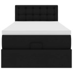 vidaXL Pat otoman cu saltea, negru, 90x200cm, piele ecologică vidaXL Pat otoman cu saltea, negru, 90x200cm, piele ecologică