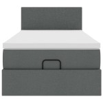 vidaXL Pat otoman cu saltea țesătură gri închis 90x200 cm vidaXL Pat otoman cu saltea țesătură gri închis 90x200 cm