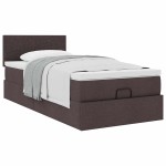 vidaXL Pat otoman cu saltea țesătură maro închis 100x200 cm