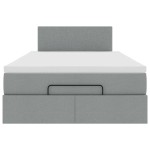 vidaXL Pat otoman cu saltea țesătură gri deschis 120x190 cm