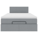 vidaXL Pat otoman cu saltea țesătură gri deschis 120x200 cm