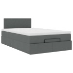vidaXL Pat otoman cu saltea țesătură gri închis 120x200 cm