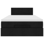 vidaXL Pat otoman cu saltea negru 120x200 cm stofa