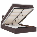 vidaXL Pat otoman cu saltea țesătură maro închis 120x200 cm