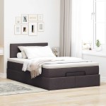 vidaXL Pat otoman cu saltea țesătură maro închis 120x200 cm