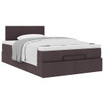 vidaXL Pat otoman cu saltea țesătură maro închis 120x200 cm