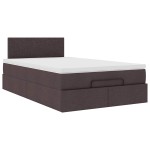 vidaXL Pat otoman cu saltea țesătură maro închis 120x200 cm