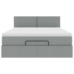 vidaXL Pat otoman cu saltea țesătură gri deschis 140x190 cm