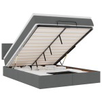 vidaXL Pat otoman cu saltea țesătură gri închis 140x200 cm
