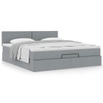 vidaXL Pat otoman cu saltea țesătură gri deschis 160x200 cm