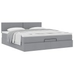 vidaXL Pat otoman cu saltea țesătură gri deschis 160x200 cm