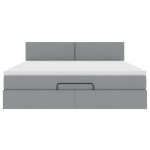 vidaXL Pat otoman cu saltea țesătură gri deschis 160x200 cm