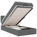 vidaXL Pat otoman cu saltea țesătură gri închis 90x200 cm